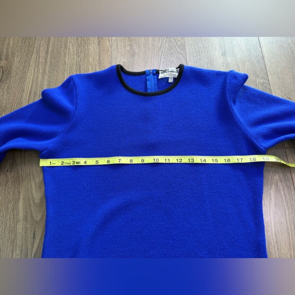 Vintage Worldly Things Styltricot Wool Sweater Jacket Blue Gold Lion Buttons 8 - Picture 11 of 14